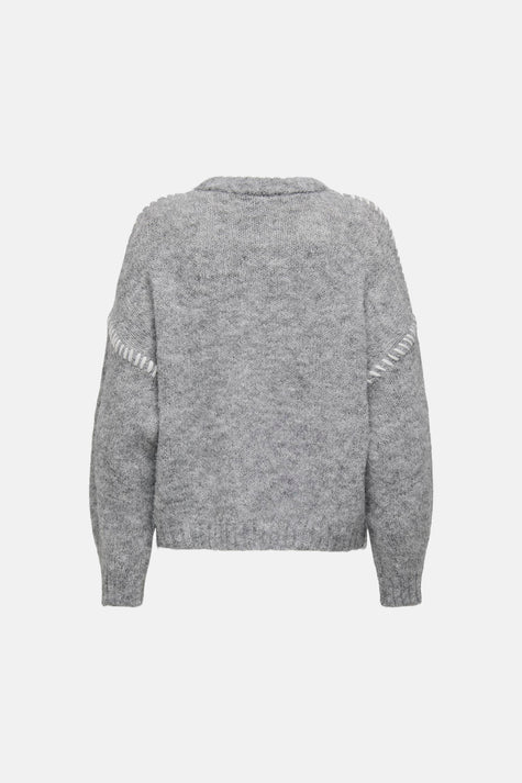 JDYZOEY LIFE L/S ON STITCH PULL KNT NOOS