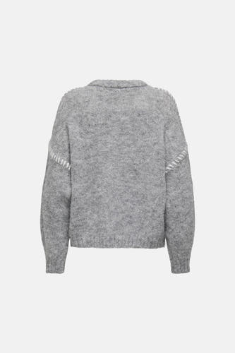 Sweat-shirt gris avec col rond de JDY, à longues manches et points décoratifs sur les épaules.