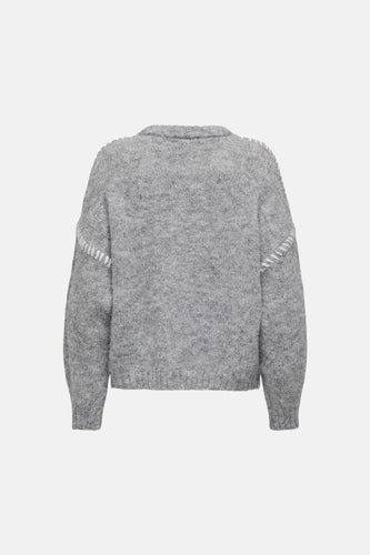 Pull met ronde hals - grijs - JDY