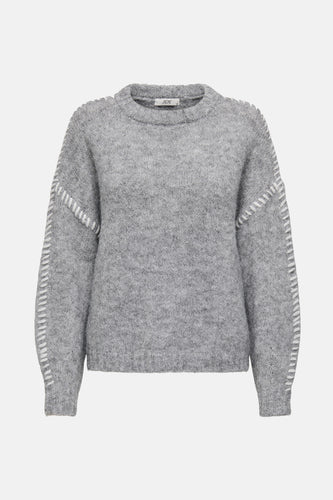 Pull met ronde hals - grijs - JDY