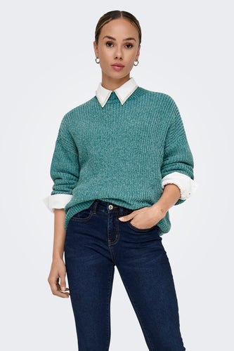 Pull met rolkraag - blauw