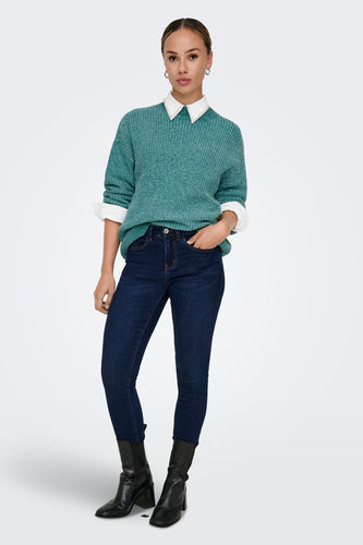 Pull met rolkraag - blauw