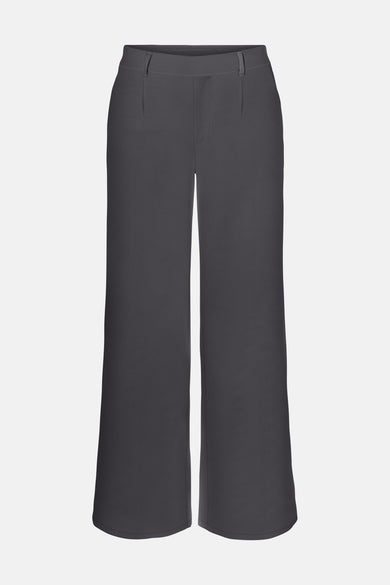 Grijze broek van JDY met wijde pijpen en een strakke tailleband.