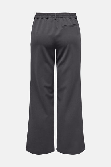 Grijze broek van JDY, met een elastische tailleband en een enkele achterzak.
