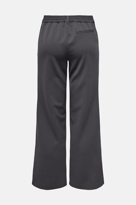 Grijze broek van JDY, met een elastische tailleband en een enkele achterzak.
