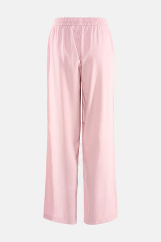 Roze broek van ONLY® met elastische tailleband en wijde pijpen.
