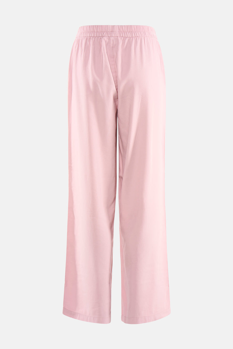 Roze broek van ONLY® met elastische tailleband en wijde pijpen.