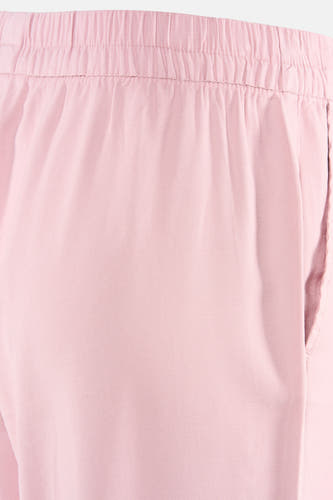 Lichtroze broek van ONLY® met elastische tailleband, plooien en een zijzak.