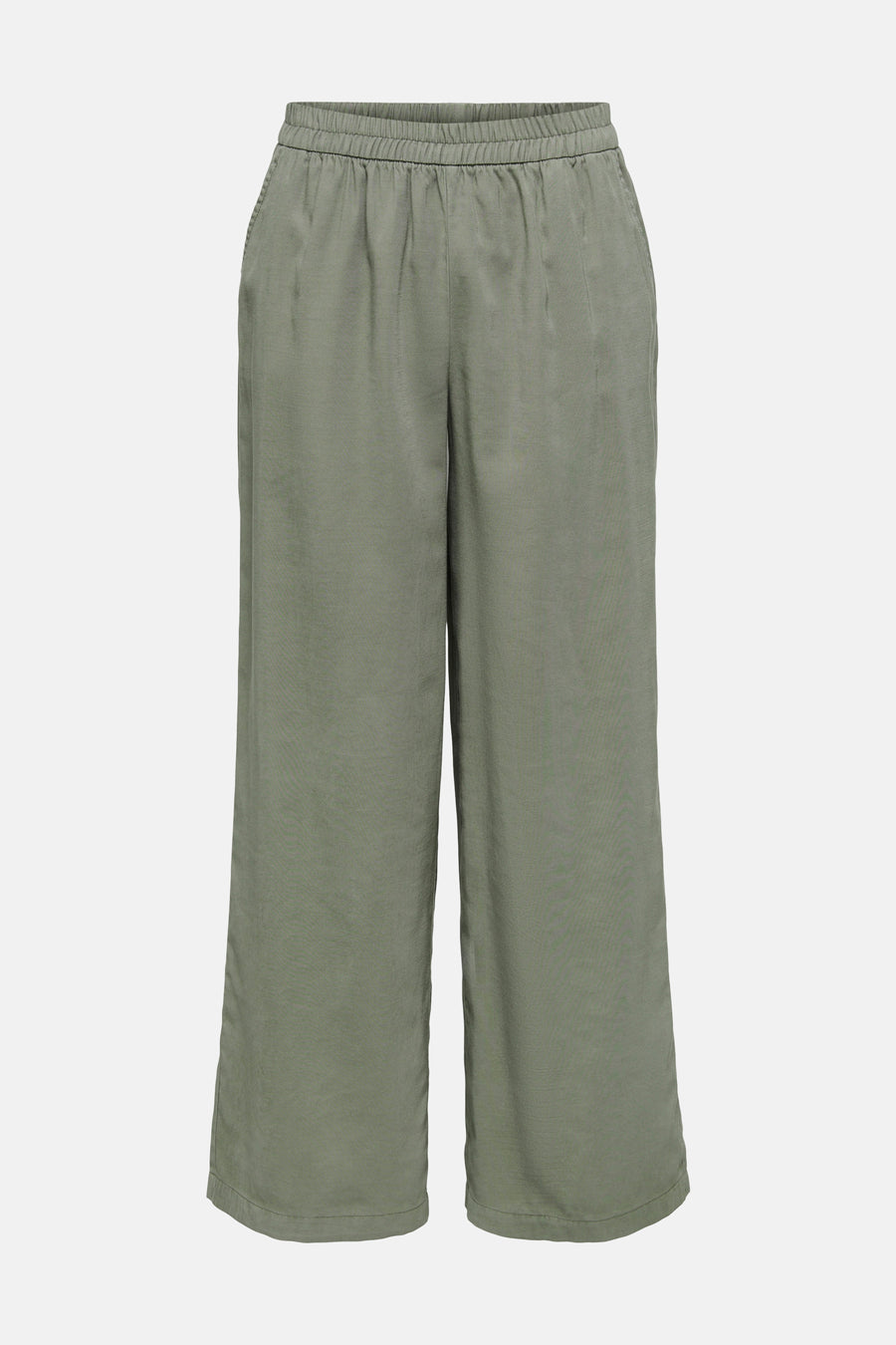 Pantalon vert ONLY, à jambes larges et taille élastique.