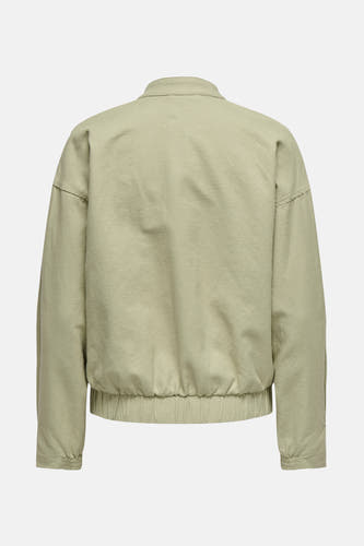Groene jas van ONLY, met lange mouwen en een elastische tailleband.