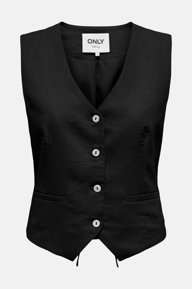Zwarte blazer van ONLY Tailoring met knoopsluiting en paspelzakken.