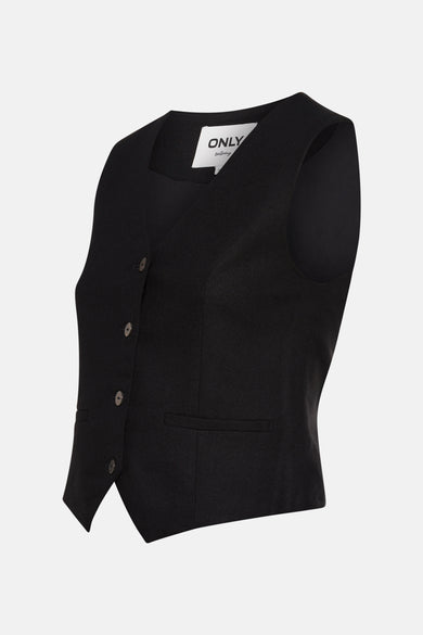Zwarte blazer van ONLY, met knoopsluiting en subtiel zakdetail.