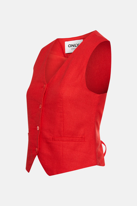 Rode blazer van ONLY tailoring, met knoopsluiting en een subtiele zak detail.