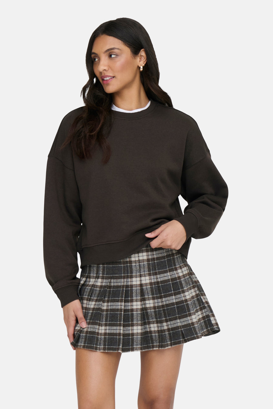 Sweater O hals - bruin