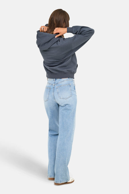 Sweater met kap - blauw