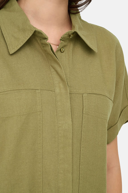 ONLCARO S/S LINEN BL BOXY SHIRT CC PNT
