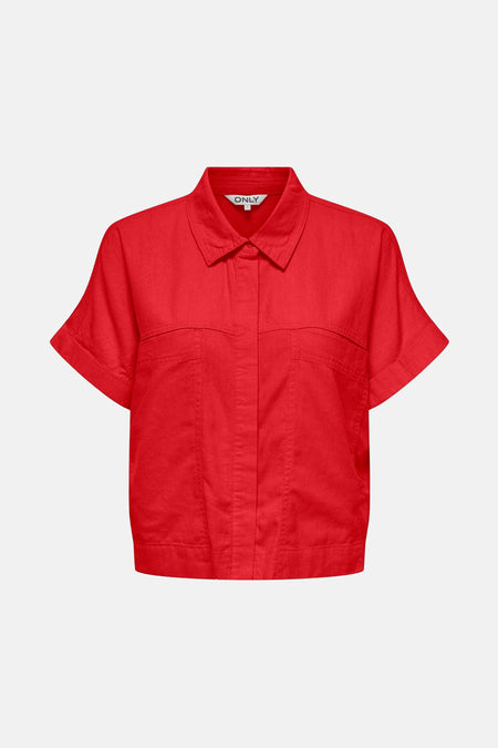 ONLCARO S/S LINEN BL BOXY SHIRT CC PNT
