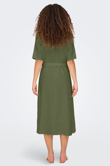 Kleedje met korte mouwen - Kaki