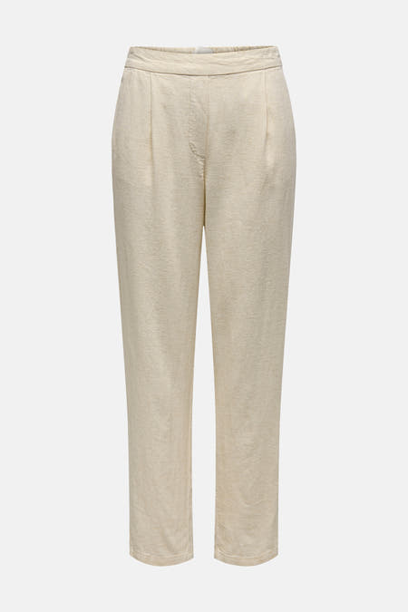 Pantalon sur mesure écru de JDY, avec plis à l'avant et une subtile texture.