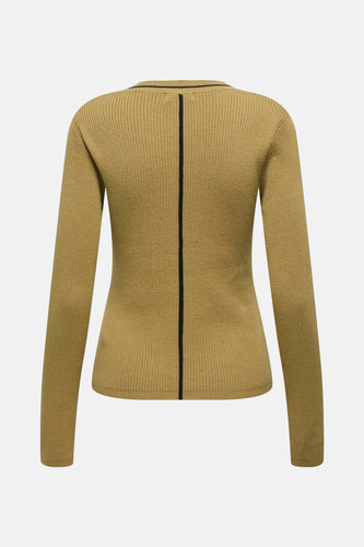 Pull met ronde hals - Kaki