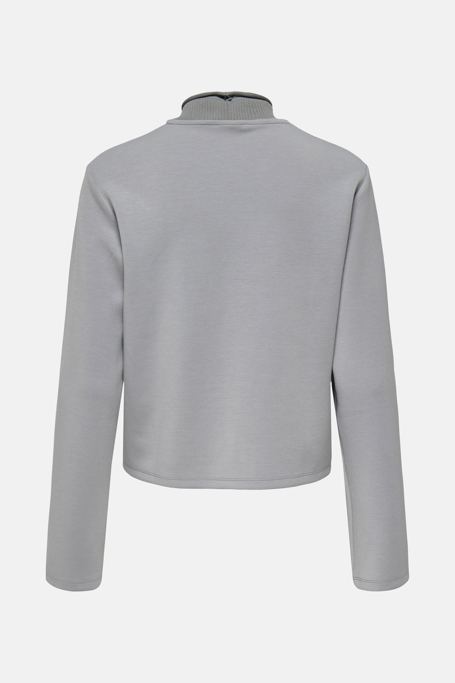 T-shirt gris à manches longues de JDY, avec un col en côtes haut et des manches longues.