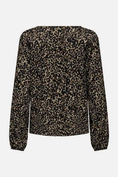Blouse met lange mouwen - bruin