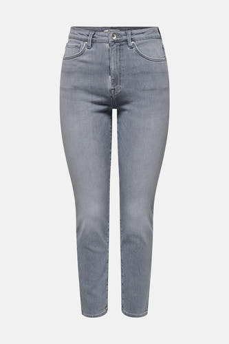 Grijze mom jeans van ONLY, met klassieke zakken en een comfortabele pasvorm.

