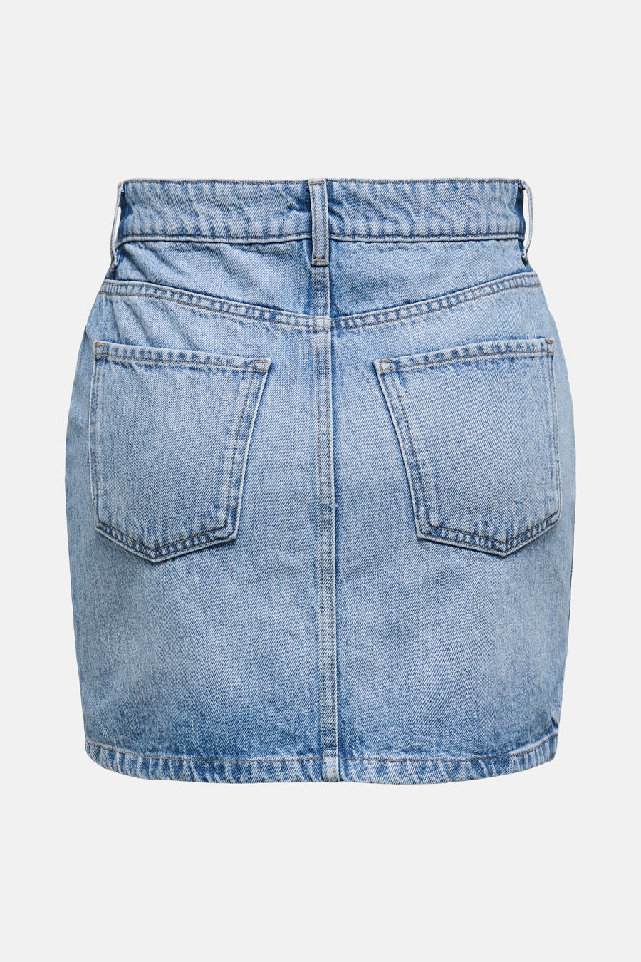 Short skirt of light blue denim from ONLY, with back pockets and buttons.