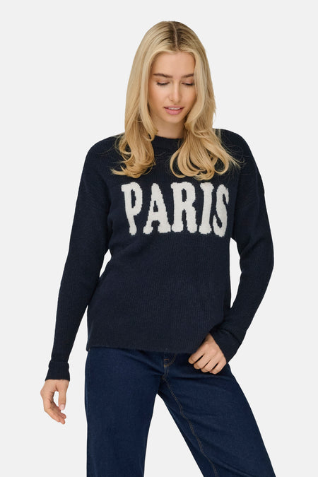Pull met ronde hals - blauw
