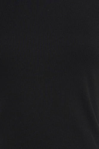 T-shirt noir à manches courtes ONLY®, avec une texture côtelée.