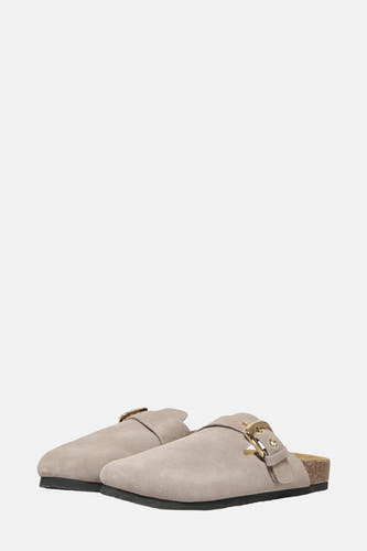Beige sandalen van ONLY, met gouden gespsluiting en kurkzool