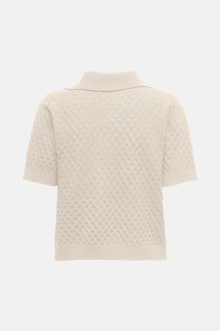 Polo met korte mouwen - ecru