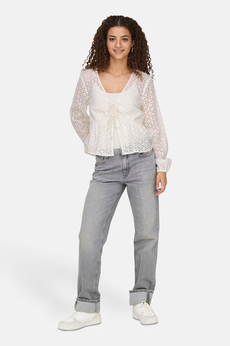 Blouse met lange mouwen - ecru
