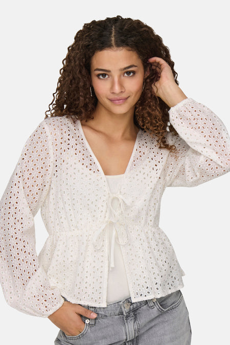 Blouse met lange mouwen - ecru