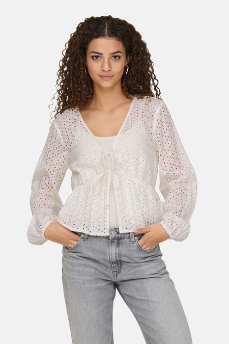 Blouse met lange mouwen - ecru