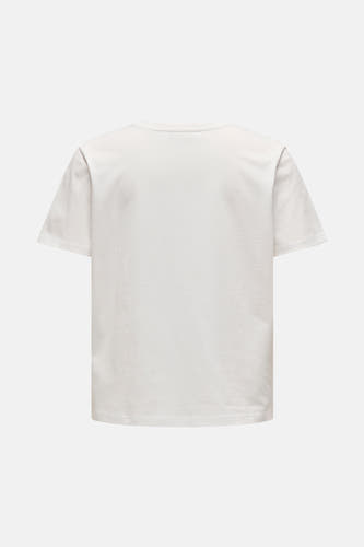 Wit T-shirt met korte mouwen van JDY, effen stof met een ronde halslijn en rechte zoom.