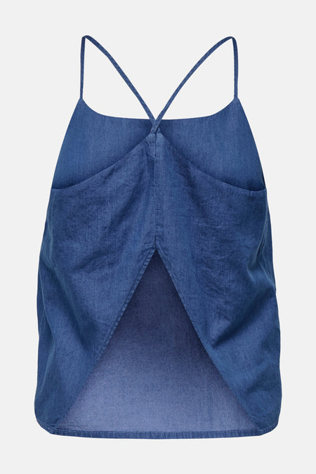 Blouse - mid blue denim