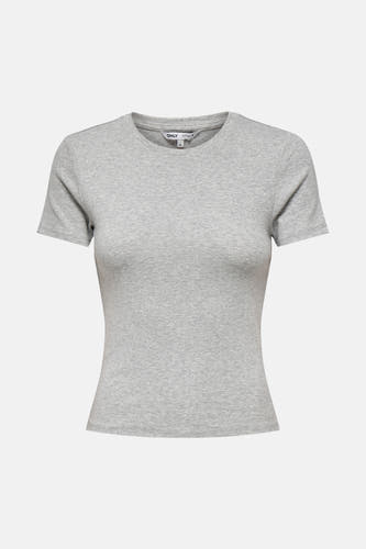 T-shirt gris ajusté à manches courtes et col rond de ONLY®.