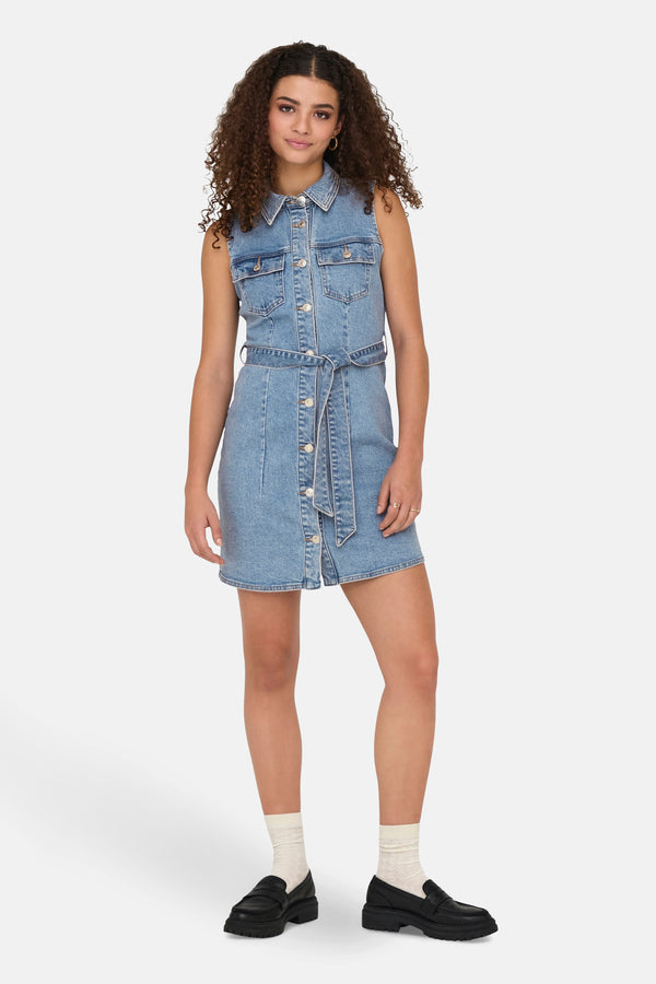 Dames tops kleed zonder mouw Light blue denim - ONLY®