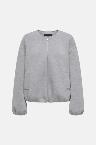 Veste grise de ONLY, avec fermeture éclair sur le devant et poches latérales.