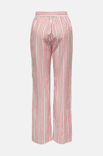 Rode gestreepte broek van ONLY, met elastische tailleband en een losse pasvorm.