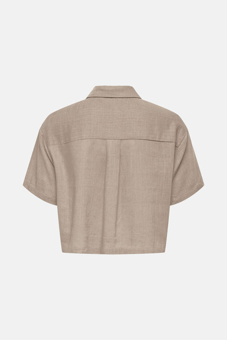 Hemd met korte mouwen - beige