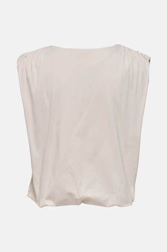 Witte top van JDY met korte mouwen en gedrapeerde schouders, effen kleur.