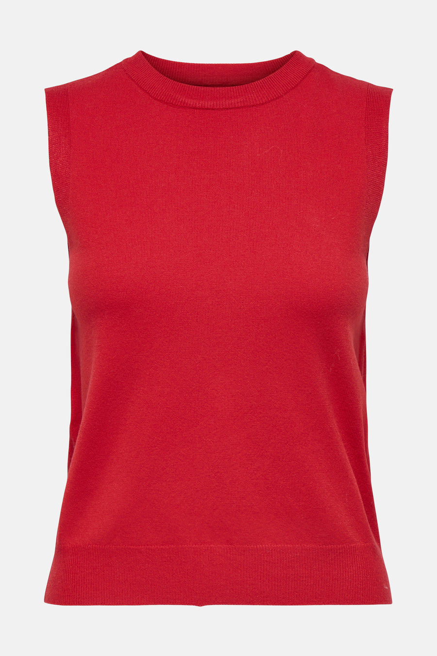 Rode debardeur van ONLY, met een fijne ribstructuur.