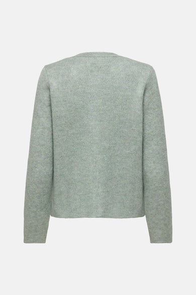 Groen cardigan van ONLY, met lange mouwen en een fijngebreide textuur.
