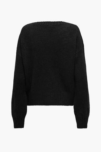 Pull noir avec col rond de ONLY, en tissu tricoté.