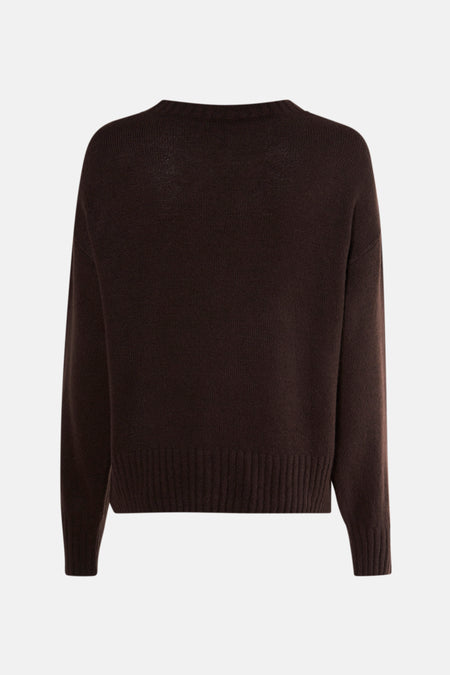 Pull met ronde hals - bruin