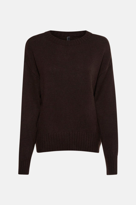 Pull met ronde hals - bruin