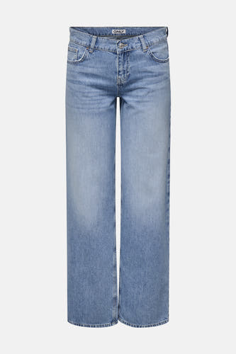 Jean bleu clair large d'ONLY, avec une taille classique et un lavage subtil.