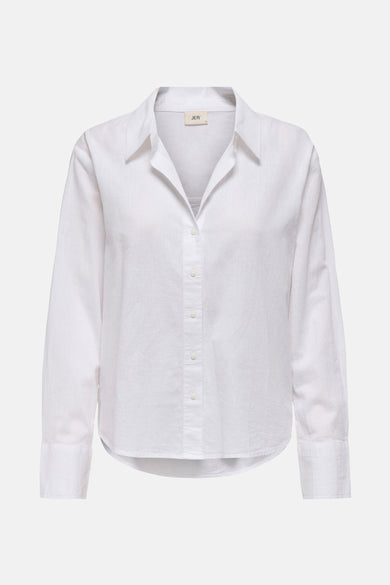 Blouse blanche à manches longues de JDY, dos visible avec col et poignets.
